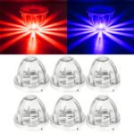 6 dual-color LED watermelon lights, 2-color flashing side marker turn signals with frames, suitable for trailers and semi-trailer trucks. - Image 2