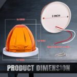 6-Piece Plastic Watermelon LED Dual-Function Flashing/Steady-On Outline Lights Watermelon-shaped side marker lights, tail lights, and roof lights Suitable for trailers, trucks, semi-trailers, heavy-duty trucks, buses, and vans - Image 2