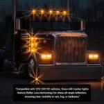 6-Piece Plastic Watermelon LED Dual-Function Flashing/Steady-On Outline Lights Watermelon-shaped side marker lights, tail lights, and roof lights Suitable for trailers, trucks, semi-trailers, heavy-duty trucks, buses, and vans - Image 4