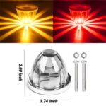 6 dual-color LED watermelon lights, 2-color flashing side marker turn signals with frames, suitable for trailers and semi-trailer trucks. - Image 4