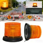 2Pcs Amber Warning Flashing Light with Magnetic Base, 12-24V Warning Safety Flashing Light, Suitable for Trucks, SUVs, Fire Trucks, Snow Plows, and Rescue Vehicles - Image 5