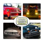 2Pcs H6054 Headlights with Yellow Halo, High/Low Sealed Beam 5x7 Headlights Compatible with H5054 H6054LL H6014 69822 6052 6053 Pickup Truck Off-Road Van 7x6 Headlights with H4 Socket and Wiring Harness - Image 6