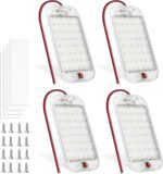 4 Pack Dome Light for RV Interior, 48LED 800LM Ultra Bright 12 Volt LED White Lights, RV Ceiling Light with Switch Control, Ideal for Car Van Truck Camper Lorry Motorhome Boat