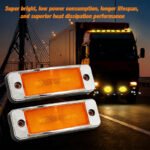 12-Pack High-Brightness COB Chrome-Plated Light Bar Trailer Signal Lights Dual-Function Steady/Flashing Light Source Compatible with Trucks, Heavy-Duty Pickups, RVs, and SUVs 24V DC - Image 2