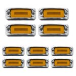 10-Pack Amber 12-24V DC Waterproof LED Side Marker Lights for Cars, Trucks, Trailers, RVs, Vans Turn Signal Lights / Running Lights