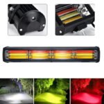 Single-strip tri-color LED emergency strobe light bar, roof-mounted traffic warning hazard light, suitable for fire trucks, police vehicles, and off-road vehicles. Dimensions: 18.11 inches. Available in amber/red/white. - Image 4