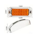 10 Amber 12LED Rectangular Clearance Lights with Chrome Trim, for Pickup Trucks, Buses, Trucks, Vans, Trailers, and Cargo Vehicles, 12V DC - Image 3
