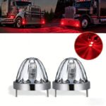2 Glass Watermelon Lamps with Transparent Lens LED Side Markers, IP67, Suitable for Trucks, Trailers, and Off-Road Vehicles - Image 6