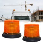 2Pcs Amber Warning Flashing Light with Magnetic Base, 12-24V Warning Safety Flashing Light, Suitable for Trucks, SUVs, Fire Trucks, Snow Plows, and Rescue Vehicles