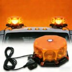 2 amber warning strobe lights, mushroom-shaped, with magnetic base, 9-80V cigarette lighter adapter, suitable for trucks, SUVs, fire trucks, snowplows, and rescue vehicles. - Image 7