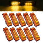 10Pcs 3 Led Trailer Light 3.9 Inch Front Rear Side Marker Lights Clearance Indicator Waterproof Sealed Surface Mounted Marker Light for RV Truck Trailer UTE UTV 12VDC