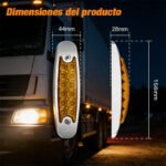 10-Pack 6-Inch Amber/Red 12LED Side Marker Lights with Stainless Steel Frame for Semi-Trucks, Pickup Trucks, Trailers, SUVs, and Buses - Image 2