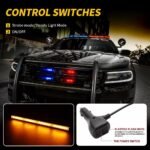 Led Traffic Advisor Strobe Light Bar, 24IN COB LED Warning Lights, 16 Modes Safety Flashing Police Light Bars with Cigar Lighter for Emergency Vehicles Trucks - Image 4