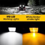 5-Pack 4-Inch LED Work Lights / Fog Lights — Cross-Shaped 59-LED Square Spotlights, Suitable for Trailers, Trucks, Off-Road Vehicles, and Pickup Trucks (White/Amber) - Image 3