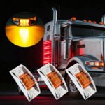 6-Piece Set of 4/5-Inch Rectangular Chrome-Plated Armored Gap Lights with Side Marker Lights 12 Amber and Red LEDs - Image 2