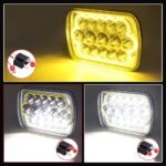 2Pcs H6054 Headlights with Yellow Halo, High/Low Sealed Beam 5x7 Headlights Compatible with H5054 H6054LL H6014 69822 6052 6053 Pickup Truck Off-Road Van 7x6 Headlights with H4 Socket and Wiring Harness - Image 4
