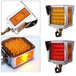 2 Truck Trailer Square Dual-Faced 52 LED Red/Amber Fender Brake Turn Tail Light with Three-Stud Mounting Frame, Waterproof Replacement for Peterbilt/Kenworth/Freightliner Trucks - Image 6