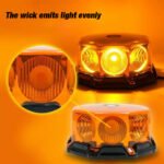 2 amber warning strobe lights, mushroom-shaped, with magnetic base, 9-80V cigarette lighter adapter, suitable for trucks, SUVs, fire trucks, snowplows, and rescue vehicles. - Image 4