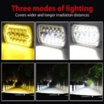 2Pcs H6054 Headlights with Yellow Halo, High/Low Sealed Beam 5x7 Headlights Compatible with H5054 H6054LL H6014 69822 6052 6053 Pickup Truck Off-Road Van 7x6 Headlights with H4 Socket and Wiring Harness - Image 2
