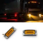 10-Pack Amber 12-24V DC Waterproof LED Side Marker Lights for Cars, Trucks, Trailers, RVs, Vans Turn Signal Lights / Running Lights - Image 3
