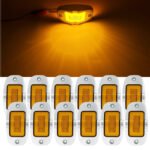 12-Pack 4-Inch Amber Oval Clearance Lights with Chrome Trim For Pickup Trucks, Buses, Trucks, Vans, Trailers, and Cargo Vehicles 12V DC - Image 2