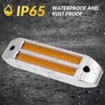 10-Pack 6-Inch Amber Rectangular Clearance Lights with Chrome Trim, for Pickup Trucks, Buses, Trucks, Vans, Trailers, and Cargo Vehicles, 12V DC - Image 3