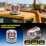 Single-Unit New LED Rotating Warning Light, Flashing 12V-24V, Aluminum Base Emergency Warning Light - Image 2