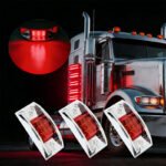 6-Piece Set of 4/5-Inch Rectangular Chrome-Plated Armored Gap Lights with Side Marker Lights 12 Amber and Red LEDs - Image 3