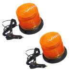 2Pcs Amber Warning Flashing Light with Magnetic Base, 12-24V Warning Safety Flashing Light, Suitable for Trucks, SUVs, Fire Trucks, Snow Plows, and Rescue Vehicles - Image 4