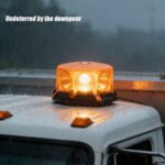 2 amber warning strobe lights, mushroom-shaped, with magnetic base, 9-80V cigarette lighter adapter, suitable for trucks, SUVs, fire trucks, snowplows, and rescue vehicles. - Image 2