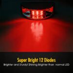 6-Piece Set of 4/5-Inch Rectangular Chrome-Plated Armored Gap Lights with Side Marker Lights 12 Amber and Red LEDs - Image 4