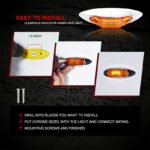 10 Pcs 2.5 Inch Amber Mini Sealed Side Marker Light Chrome Bezel 3 LED for Heavy Duty Truck Trailer Caravan ATV Waterproof Bulbs 12V DC QR12 - Image 10