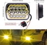 2Pcs H6054 Headlights with Yellow Halo, High/Low Sealed Beam 5x7 Headlights Compatible with H5054 H6054LL H6014 69822 6052 6053 Pickup Truck Off-Road Van 7x6 Headlights with H4 Socket and Wiring Harness - Image 3