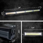 Led Traffic Advisor Strobe Light Bar, 24IN COB LED Warning Lights, 16 Modes Safety Flashing Police Light Bars with Cigar Lighter for Emergency Vehicles Trucks - Image 2