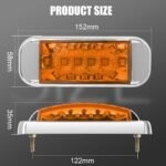10Pcs6-inch Amber Trailer Side Marker Lights with Chrome Trim For trailers, trucks, tractors, pickup trucks, RVs, vans, trucks, and buses - Image 6
