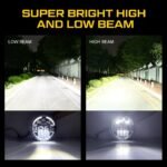 2Pcs 7 Inch LED Headlight Round, 160W 500% Angel Eye Halo Anti-glare High/Low Sealed Beam DRL Amber Turn Signal Light Compatible with Jeep Wrangler CJ JK LJ H1 H2 Hummer H1 H2 - Image 5