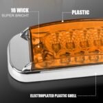 10Pcs6-inch Amber Trailer Side Marker Lights with Chrome Trim For trailers, trucks, tractors, pickup trucks, RVs, vans, trucks, and buses - Image 4