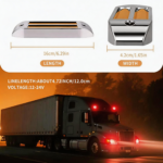 10-Pack 6-Inch Amber Rectangular Clearance Lights with Chrome Trim, for Pickup Trucks, Buses, Trucks, Vans, Trailers, and Cargo Vehicles, 12V DC - Image 2