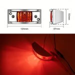 6-Piece Set of 4/5-Inch Rectangular Chrome-Plated Armored Gap Lights with Side Marker Lights 12 Amber and Red LEDs - Image 6