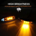 10 Pcs 2.5 Inch Amber Mini Sealed Side Marker Light Chrome Bezel 3 LED for Heavy Duty Truck Trailer Caravan ATV Waterproof Bulbs 12V DC QR12 - Image 4