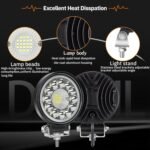 4 Pack LED Light Pods for Trucks, 4 Inch LED Tractor Work Lights 120W Round Spot Off Road Driving Light for ATV UTV RV Golf Cart Go Kart Lawn Mower SUV Offroad Lights - Image 8
