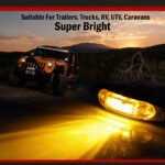 10 Pcs 2.5 Inch Amber Mini Sealed Side Marker Light Chrome Bezel 3 LED for Heavy Duty Truck Trailer Caravan ATV Waterproof Bulbs 12V DC QR12 - Image 9
