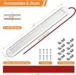 4Pack 12V LED Interior Light Bar 120LEDs 1800LM 8W DC Frosted 12 Volt led Strip Lights with ON/Off Switch 12v led Light Enclosed Trailer Truck Interior Lights for Camper Truck Van RV Trailer Cargo - Image 4