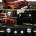 2Pcs 7 Inch LED Headlight Round, 160W 500% Angel Eye Halo Anti-glare High/Low Sealed Beam DRL Amber Turn Signal Light Compatible with Jeep Wrangler CJ JK LJ H1 H2 Hummer H1 H2 - Image 7