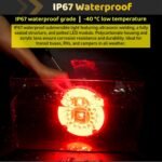 2Pcs 7" inch Round Halo Transit Bus Tail Lights 72 LEDs Stop Brake Turn Signal Running Lights Tail light w/Surface Mount Gasket Waterproof Sealed IP67, RV Camper for DC10-30V(Red Lens_Red Light) - Image 6