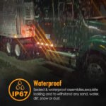 10-Pack 6-Inch Amber/Red 12LED Side Marker Lights with Stainless Steel Frame for Semi-Trucks, Pickup Trucks, Trailers, SUVs, and Buses - Image 4