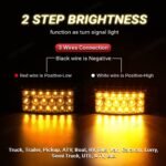 6-Pack 6-Inch Rectangular Lights 21 LED Trailer Brake Signal Light Strip Dual-Function Flashing & Sequential Compatible with Trucks, Heavy-Duty Pickups, RVs, SUVs 12V DC - Image 3