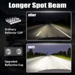 7 Inch Round Off Road LED Lights 51W 5000LM Spot & Flood Combo IP67 Waterproof Driving/Fog Lights for Trucks, Jeep, SUV, ATV, UTV, 4x4, Boat 4 Pack Red - Image 8