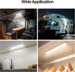 4Pack 12v LED Interior Light Bar，CT CAPETRONIX 120LEDs 1500LM 8W DC 12 Volt led Strip Lights with ON/Off Switch，for Enclosed Cargo Trailer, Car RV Van Truck Lorry Camper Boat Caravan Motorhome - Image 3