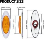 10-Pack 6.5-Inch Smoked Lens Amber 16LED Oval Clearance Lights with Chrome Bezels for Pickups, Buses, Trucks, Vans, Trailers, and Trucks, 12V DC - Image 2